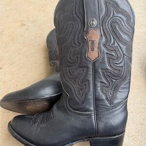 TANNER MARK MEN'S KABUL BLACK COWBOY BOOTS size 8 Leather Hudson J-toe Western